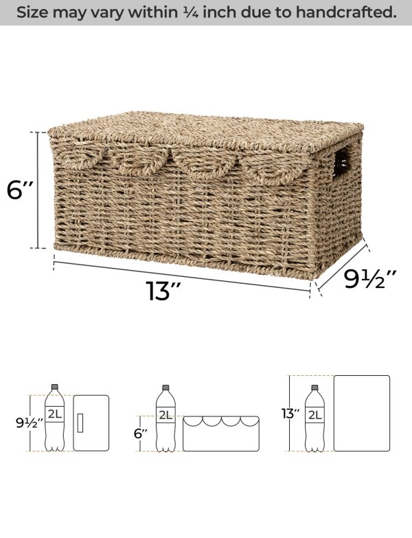 StorageWorks Scalloped Edge Wicker Basket with Lid - Image 2