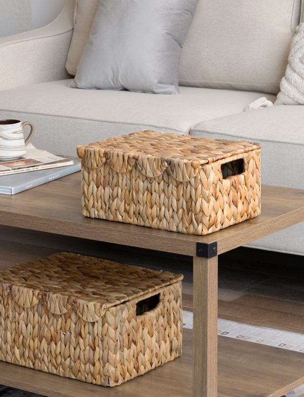 StorageWorks Scalloped Edge Wicker Basket with Lid - Image 14