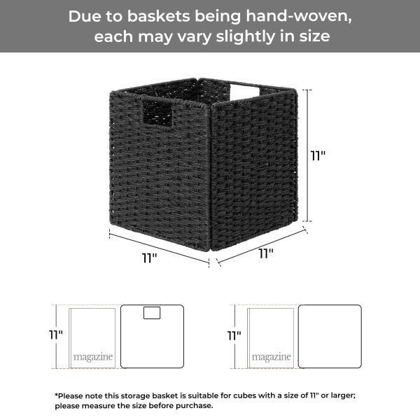 StorageWorks 11 inch Foldable Paper Rope Wicker Baskets for Organizing - Image 16