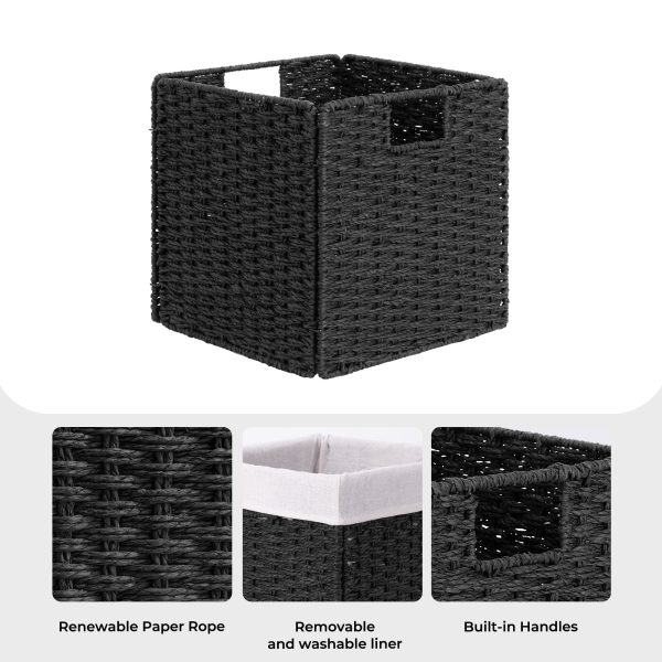 StorageWorks 11 inch Foldable Paper Rope Wicker Baskets for Organizing - Image 17