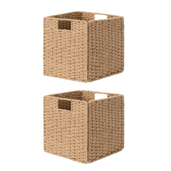 StorageWorks 11 inch Foldable Paper Rope Wicker Baskets for Organizing - Image 23