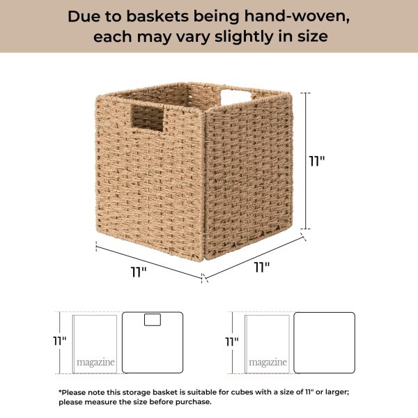 StorageWorks 11 inch Foldable Paper Rope Wicker Baskets for Organizing - Image 24