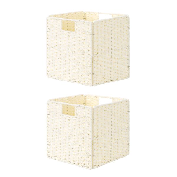 StorageWorks 11 inch Foldable Paper Rope Wicker Baskets for Organizing - Image 31
