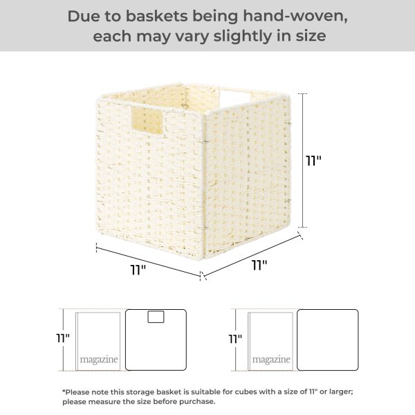 StorageWorks 11 inch Foldable Paper Rope Wicker Baskets for Organizing - Image 32