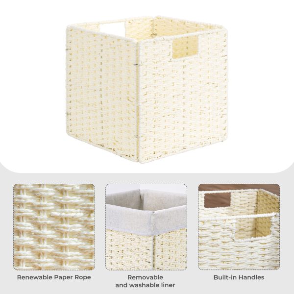 StorageWorks 11 inch Foldable Paper Rope Wicker Baskets for Organizing - Image 33