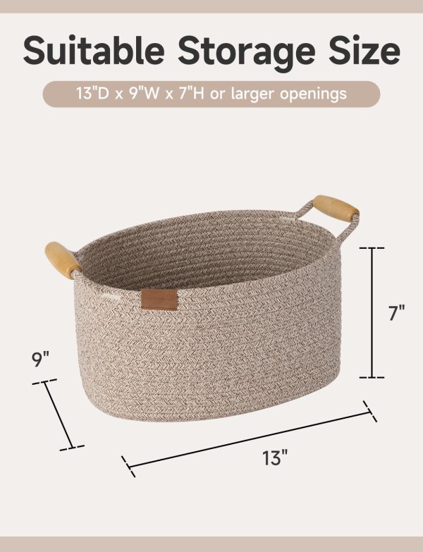 StorageWorks 13 inch Cotton Rope Woven Basket for Organizing - Image 2