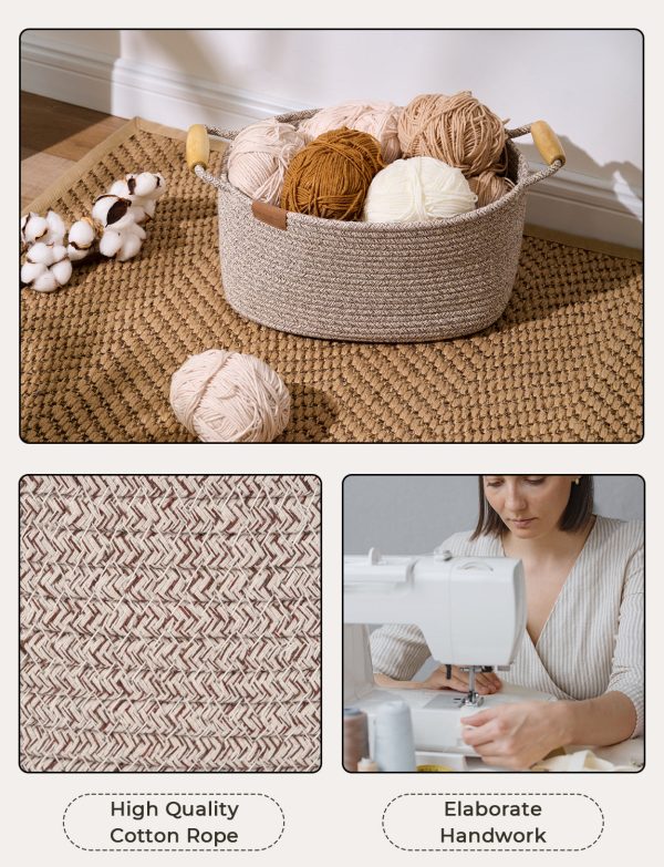 StorageWorks 13 inch Cotton Rope Woven Basket for Organizing - Image 3