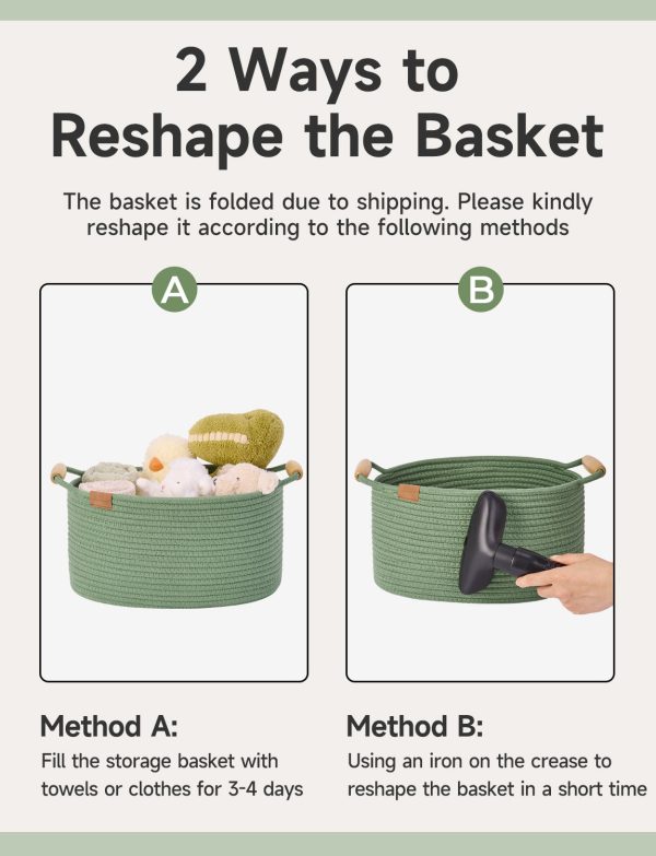 StorageWorks 13 inch Cotton Rope Woven Basket for Organizing - Image 17