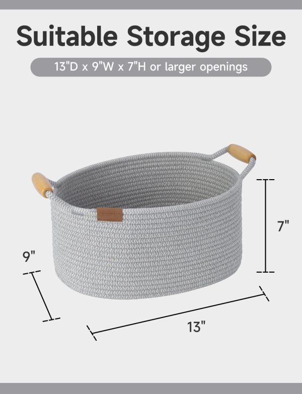 StorageWorks 13 inch Cotton Rope Woven Basket for Organizing - Image 20