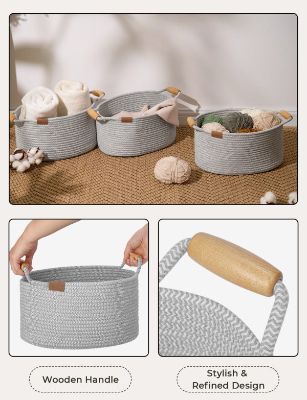 StorageWorks 13 inch Cotton Rope Woven Basket for Organizing - Image 22