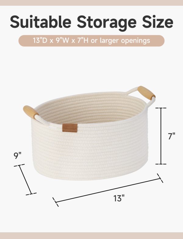 StorageWorks 13 inch Cotton Rope Woven Basket for Organizing - Image 29