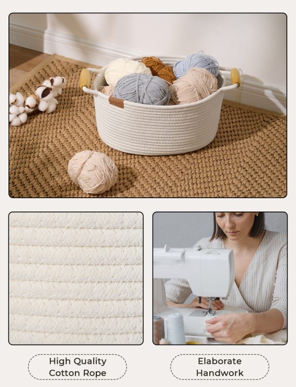 StorageWorks 13 inch Cotton Rope Woven Basket for Organizing - Image 30