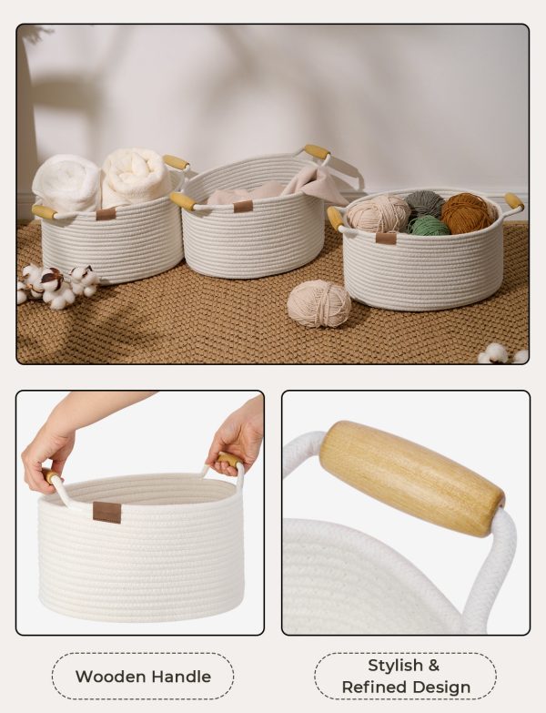 StorageWorks 13 inch Cotton Rope Woven Basket for Organizing - Image 31